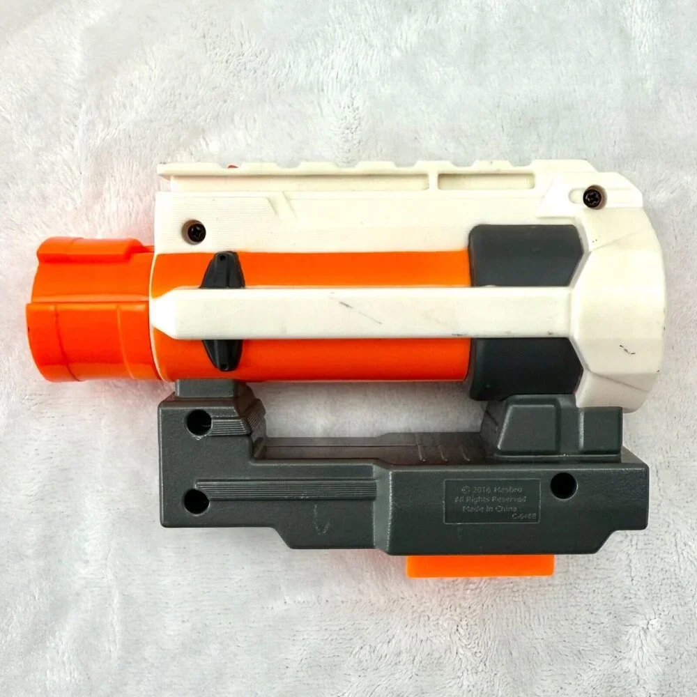 Nerf Accustrike or N-Strike Barrel Mod from Stratohawk Blaster Orange White Gray
